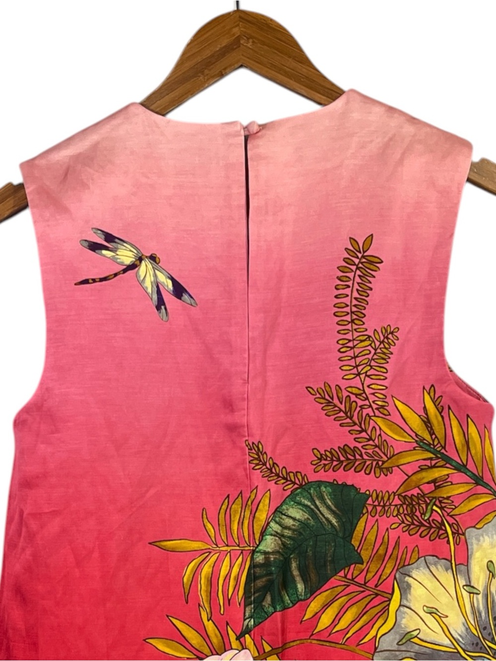 Alémais Inez shift dress pink and red ombre background with a floral print SZ 4 - Picture 11 of 12